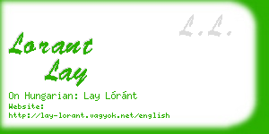 lorant lay business card