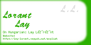 lorant lay business card